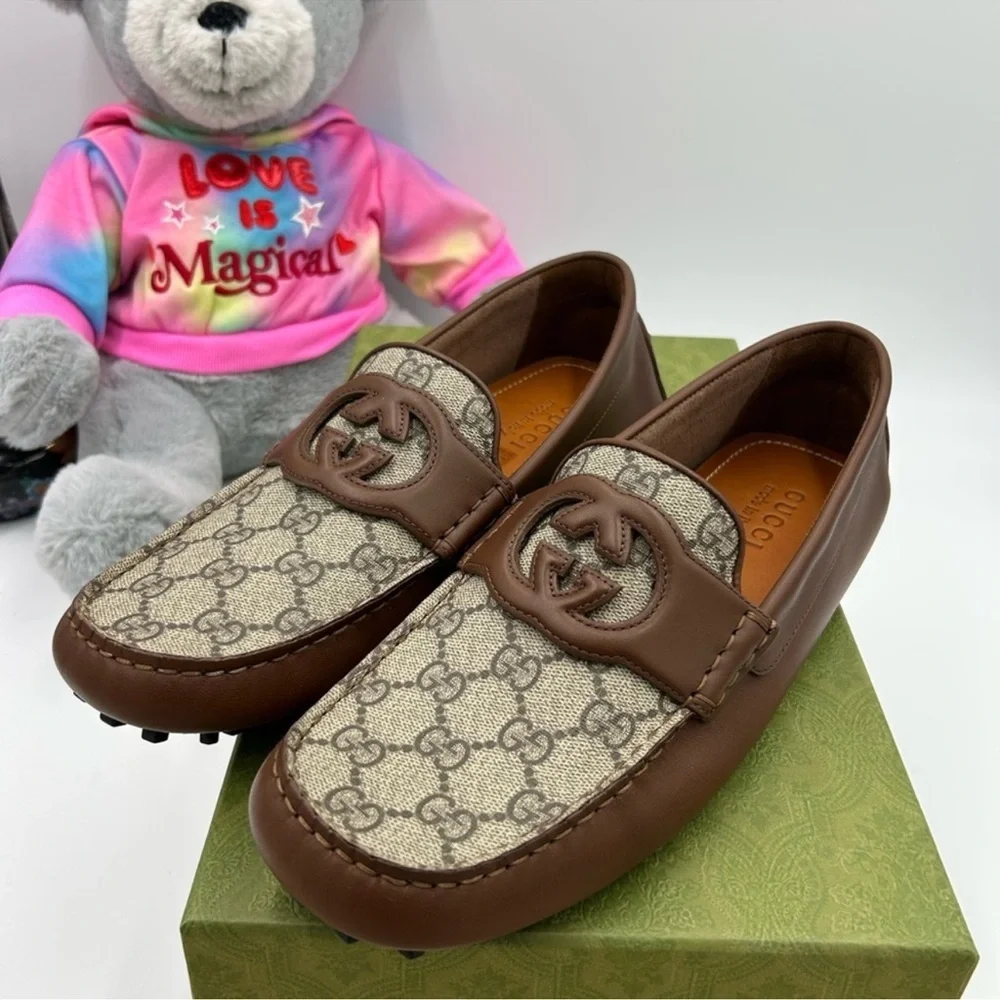 Men’s Gucci Ayrton interlocking G driver loafer size 9.5 made in Italy